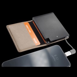 Etui cartes de crédit simili cuir avec Powerbank 2500mAh