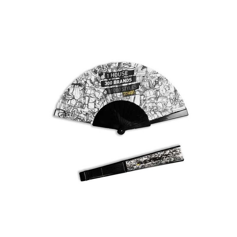 Éventail en plastique et tissu