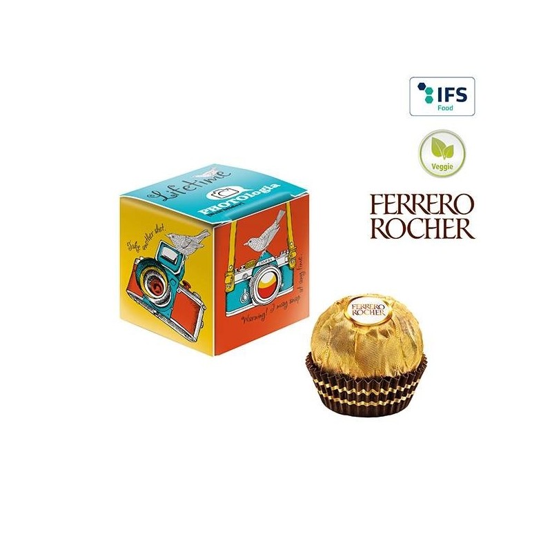 Mini-cube publicitaire avec chocolat Ferrero rocher