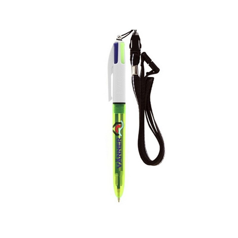4 Colours Fluo Bille + lanyard