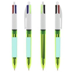 4 Colours Fluo Bille + lanyard