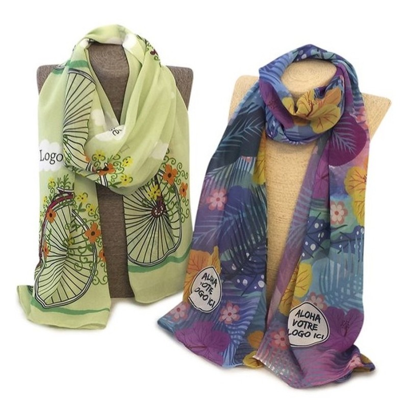 Foulard voile quadri