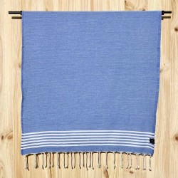 Fouta nid d'abeille rayée 100x200cm