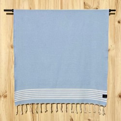 Fouta nid d'abeille rayée 100x200cm