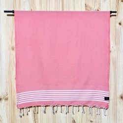Fouta nid d'abeille rayée 100x200cm