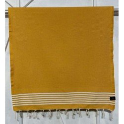 Fouta nid d'abeille rayée 100x200cm