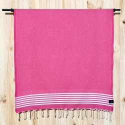 Fouta nid d'abeille rayée 100x200cm