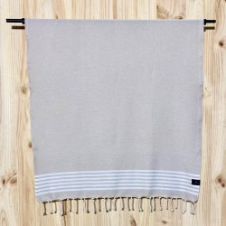 Fouta nid d'abeille rayée 100x200cm