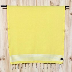 Fouta nid d'abeille rayée 100x200cm