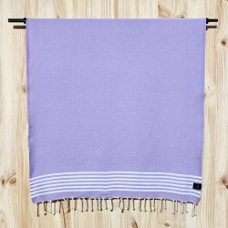 Fouta nid d'abeille rayée 100x200cm