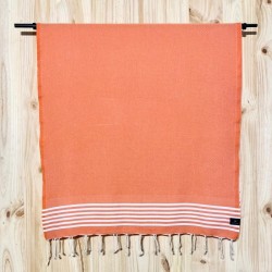 Fouta nid d'abeille rayée 100x200cm