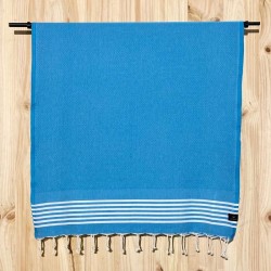 Fouta nid d'abeille rayée 100x200cm
