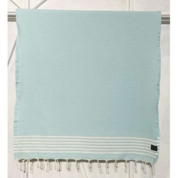 Fouta nid d'abeille rayée 100x200cm