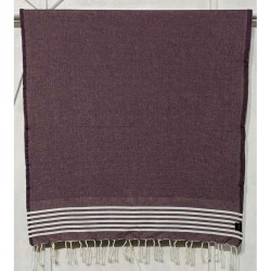 Fouta nid d'abeille rayée 100x200cm