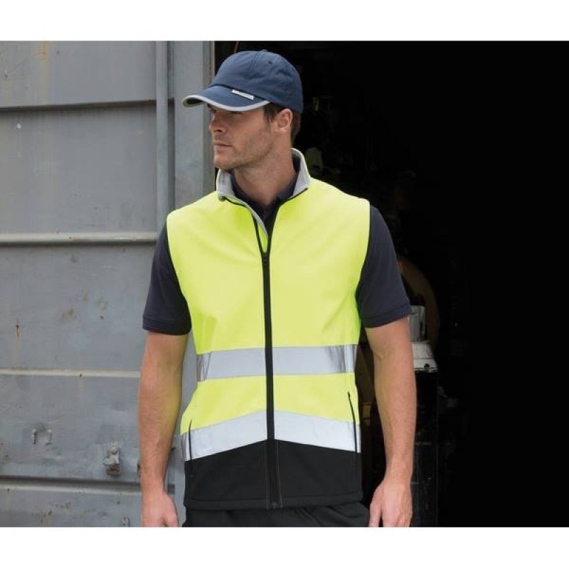 Printable Safety Softshell Gilet - Bodywarmer Softshell de travail haute visibilité