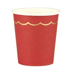 GOBELETS FESTONNES 200ML TARTAN ET OR X 8