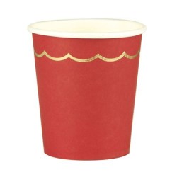 GOBELETS FESTONNES 200ML TARTAN ET OR X 8