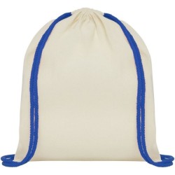 Sac à dos en coton avec cordon de serrage de 100 g/m² et cordons colorés