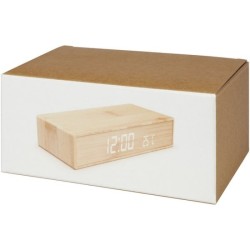 Chargeur à induction en bambou avec horloge