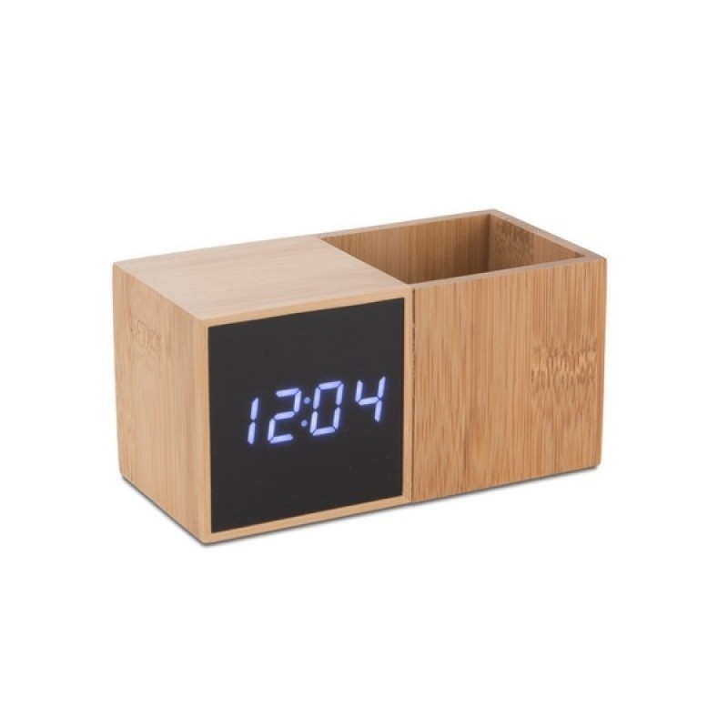 Horloge avec organiseur de bureau BAMBOO