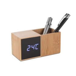 Horloge avec organiseur de bureau BAMBOO