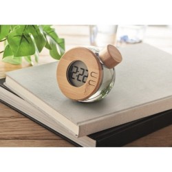 Horloge à eau LCD en bambou