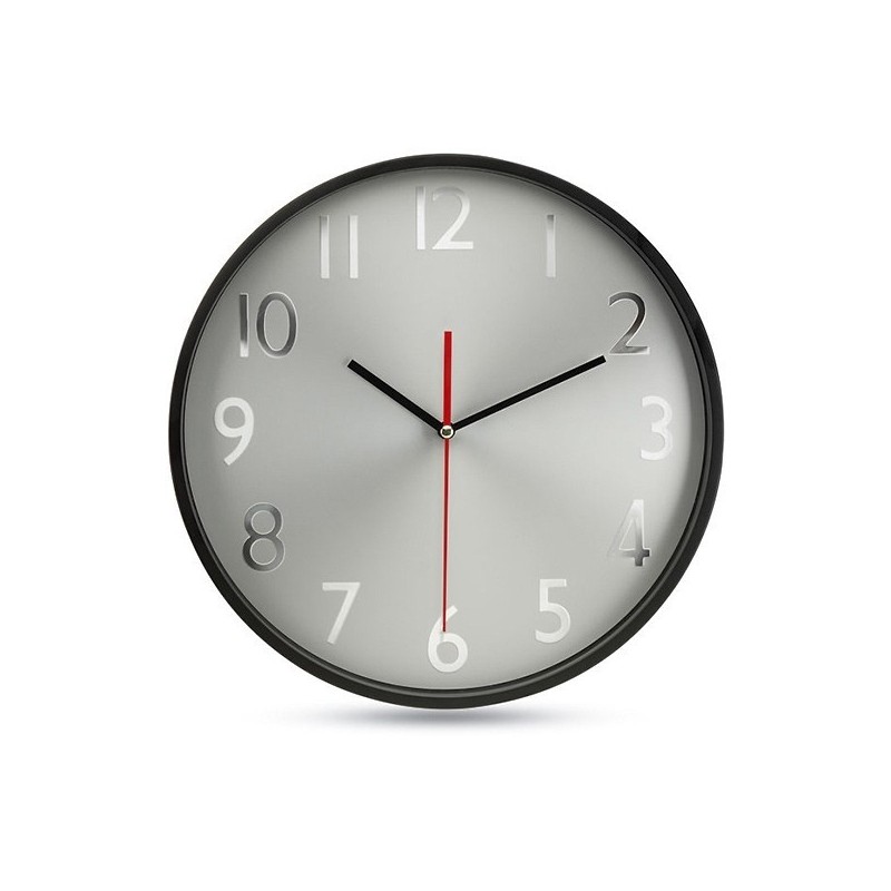 Horloge murale fond argent