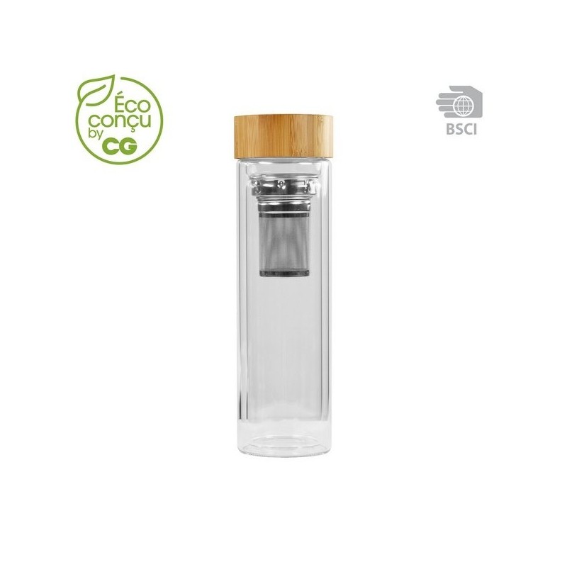 Bouteille en verre sous pochon recyclé