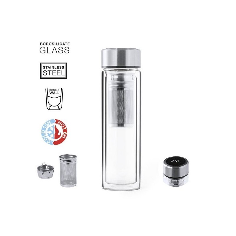 Bouteille à double paroi avec infuseur 39cl