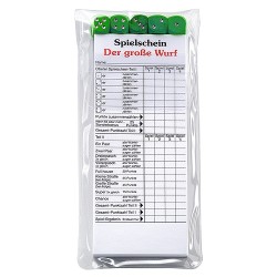 Jeu de dés Le grand jet dans son étui