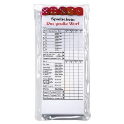 Jeu de dés Le grand jet dans son étui