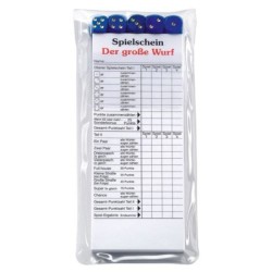 Jeu de dés Le grand jet dans son étui