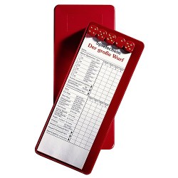 Jeu de dés Le grand jet dans une boîte en plastique