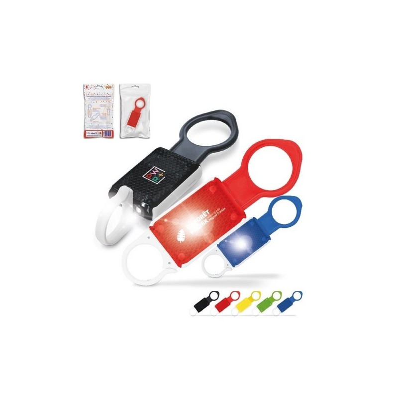 Porte-bouteille avec crochet et lampes de securite