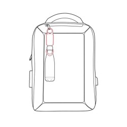 Porte-bouteille avec crochet et lampes de securite