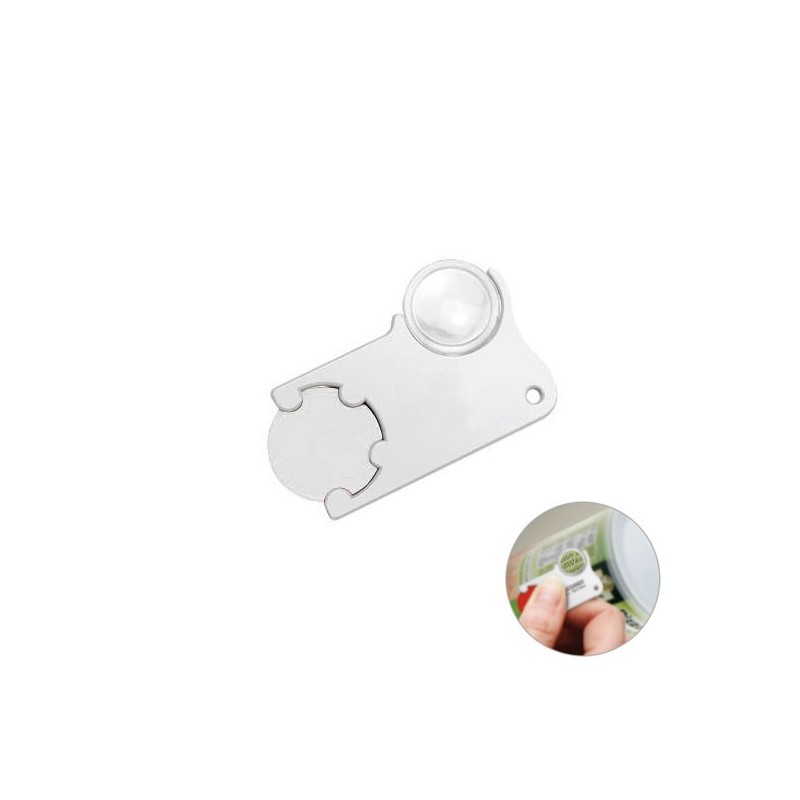 Porte-jeton pour caddie avec loupe