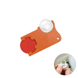 Porte-jeton pour caddie avec loupe