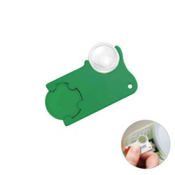 Porte-jeton pour caddie avec loupe