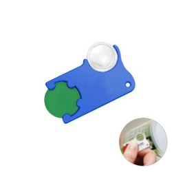 Porte-jeton pour caddie avec loupe