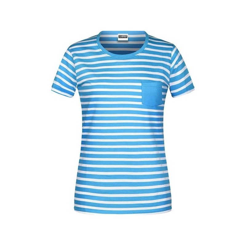 T-shirt bio rayé Femme - James Nicholson