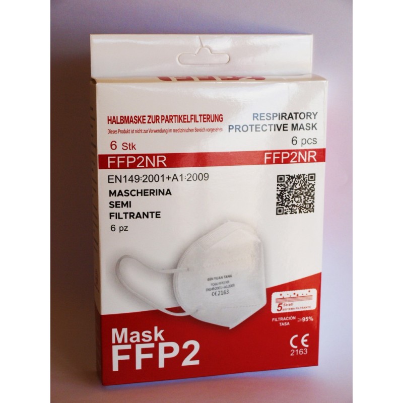 Masque ffp2 (conditionné en sachet individuel et boîte de 6)