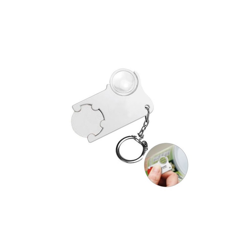 Porte-jeton pour caddie avec loupe