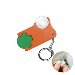 Porte-jeton pour caddie avec loupe