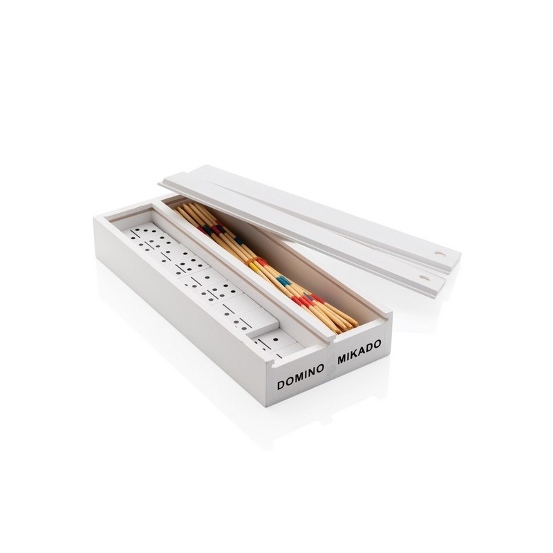 Jeu de mikado/domino en boîte en bois