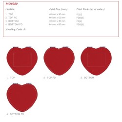  Miroir en coeur, en PU