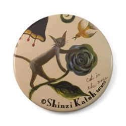 Miroir rond métal quadri