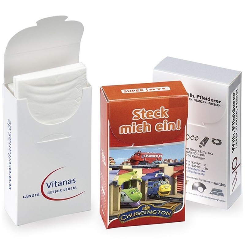 Paquet de mouchoirs individuels en pochette carton