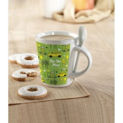Mug céramique 340 ml avec cuillère