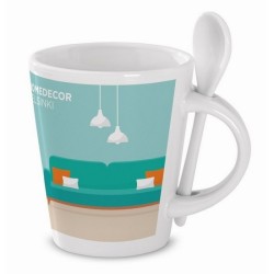 Mug céramique 340 ml avec cuillère