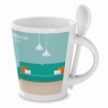 Mug céramique 340 ml avec cuillère